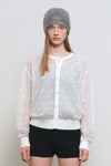 General Idea WOMAN Polka Dot Sheer Cardigan [WHITE]