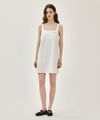 Marithé François Girbaud W DENIM SLEEVELESS DRESS off white