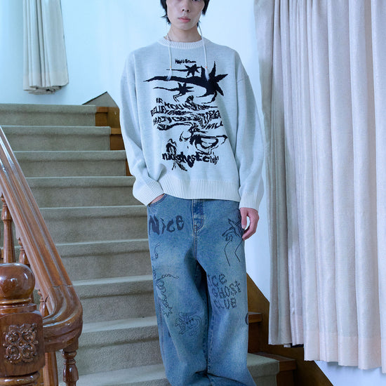 Nice Ghost Club Tornado Logo Knit