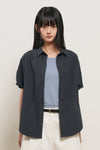 General Idea WOMAN Loose Fit Folded Sleeve Cotton Shirt