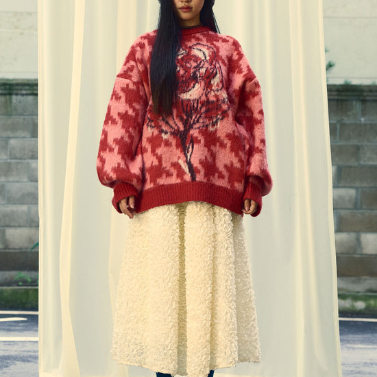 Nice Ghost Club Houndstooth Devil Rose Knit
