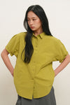 General Idea WOMAN Loose Fit Folded Sleeve Cotton Shirt
