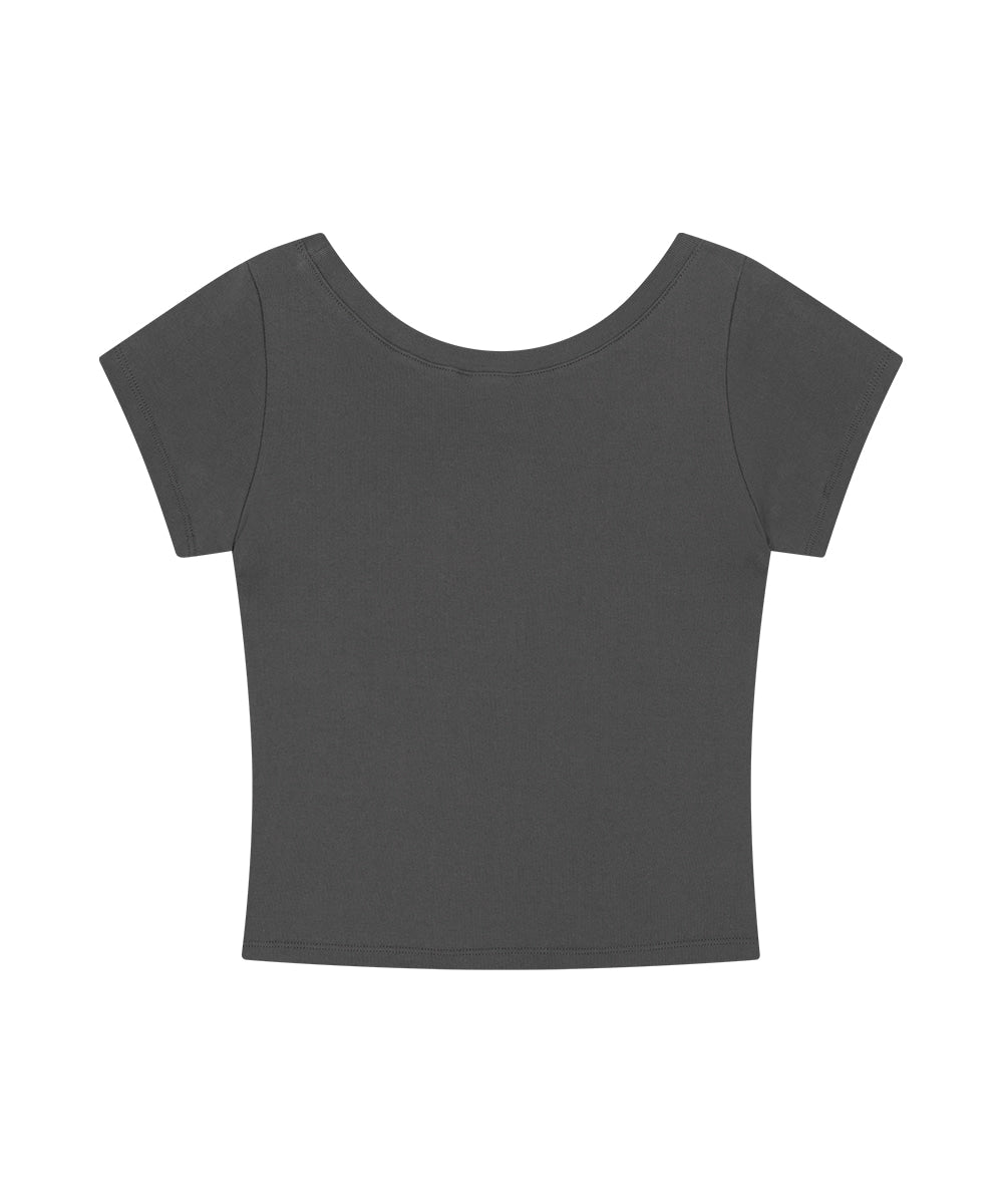 Mahagrid Butterfly Goth Wide Neck Crop Tee