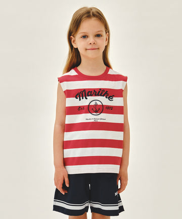 Marithé François Girbaud Kids Marine Stripe Sleeveless