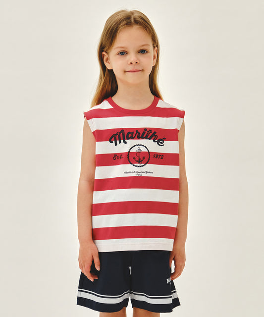 Marithé François Girbaud Kids Marine Stripe Sleeveless
