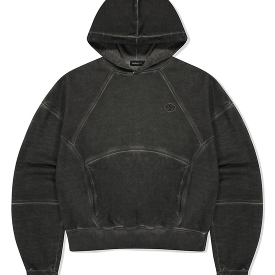 Mahagrid Dyed Curved Seam Crop Hoodie