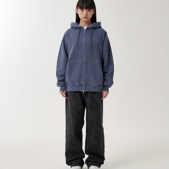 Mahagrid SUN LOGO PIGMENT ZIP UP HOODIE