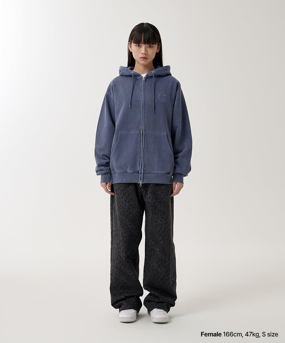 Mahagrid SUN LOGO PIGMENT ZIP UP HOODIE