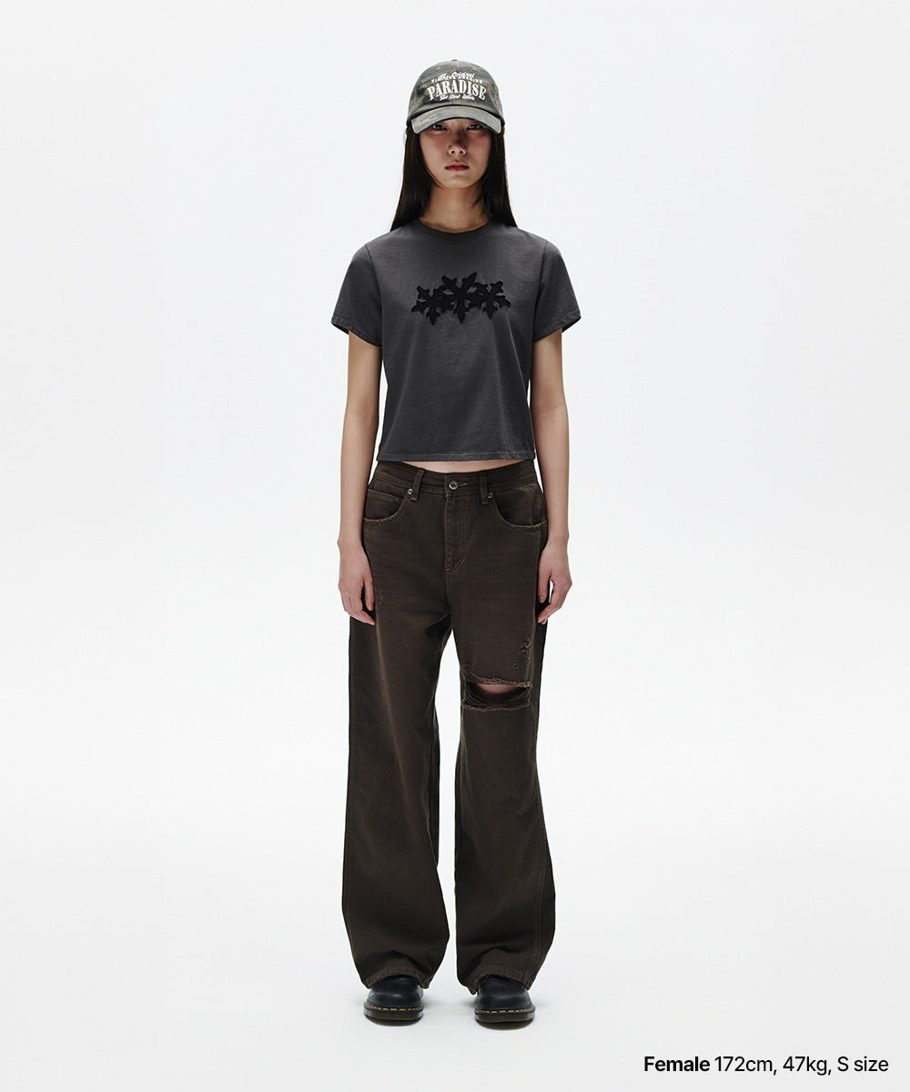 Mahagrid Cut Off Cross Star Tee