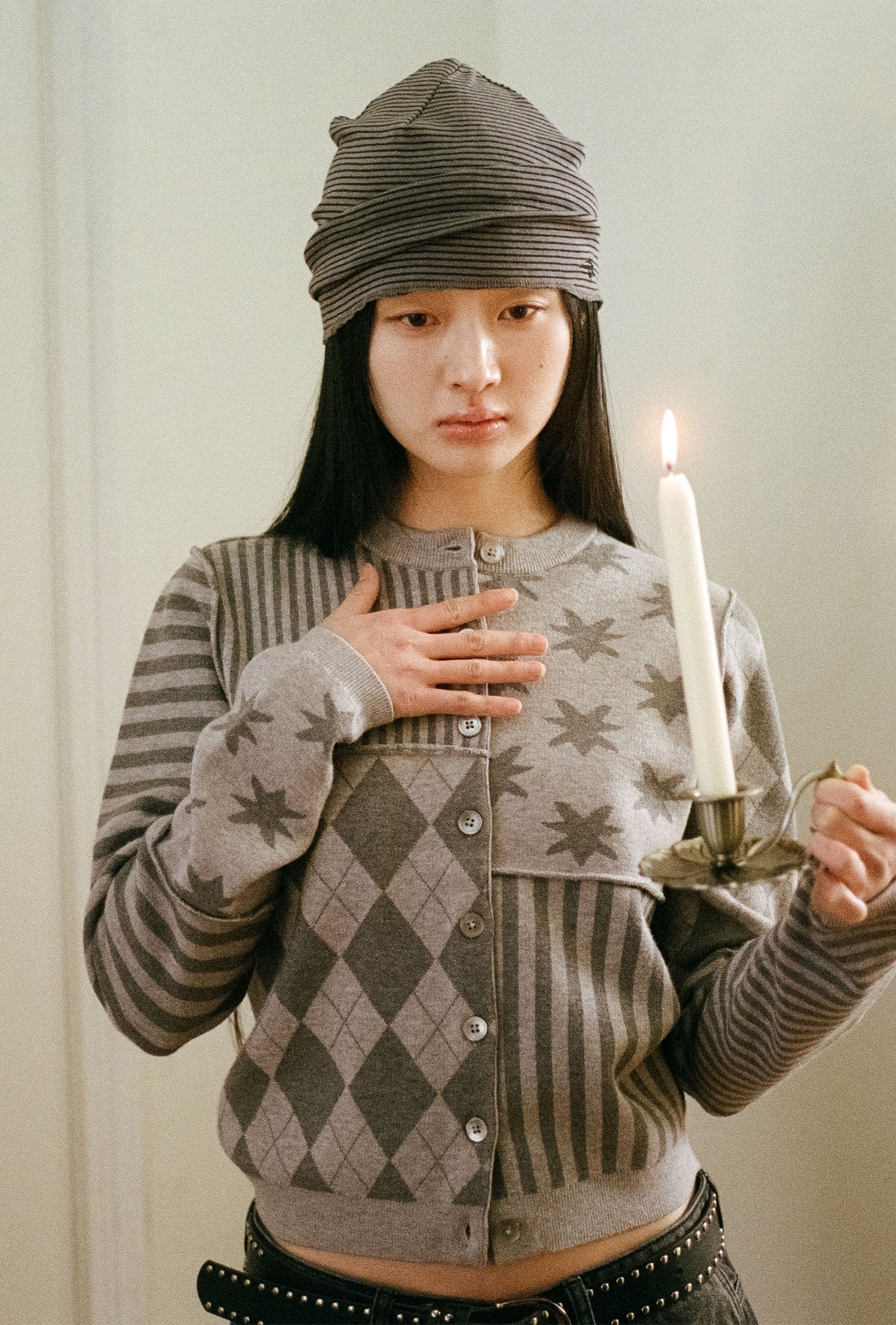 Nice Ghost Club Stripe Tuck Beanie