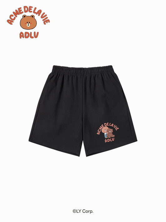 ADLV Bear Doll Hug Brown Line Friends Short Pants