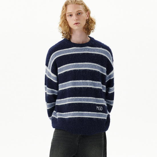 Mahagrid Hairy Stripe Knit Sweater