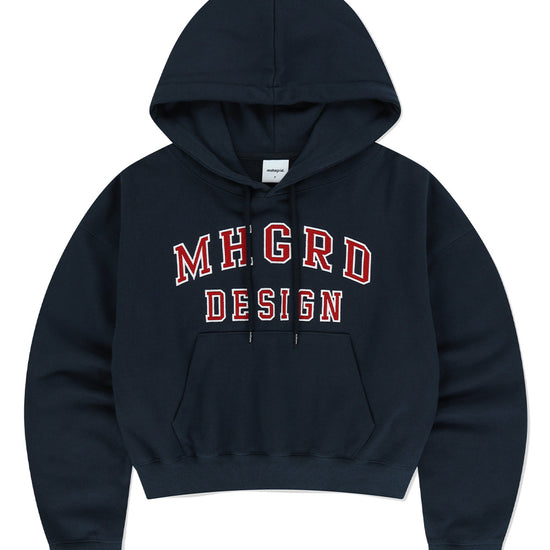 Mahagrid Mahagrid Appliqué Crop Hoodie Navy