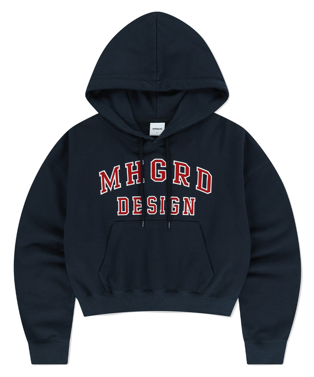 Mahagrid Mahagrid Appliqué Crop Hoodie Navy