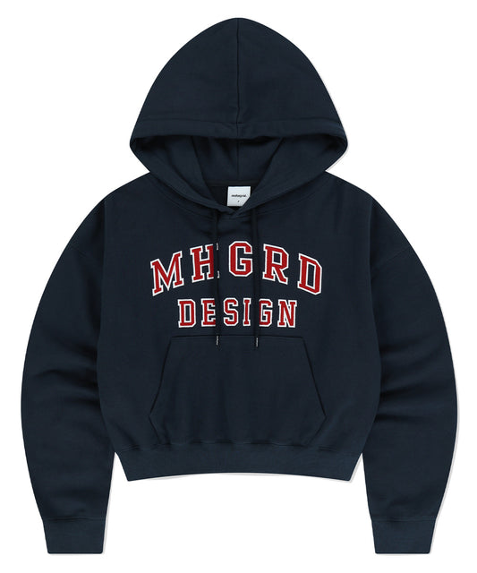 Mahagrid Mahagrid Appliqué Crop Hoodie Navy