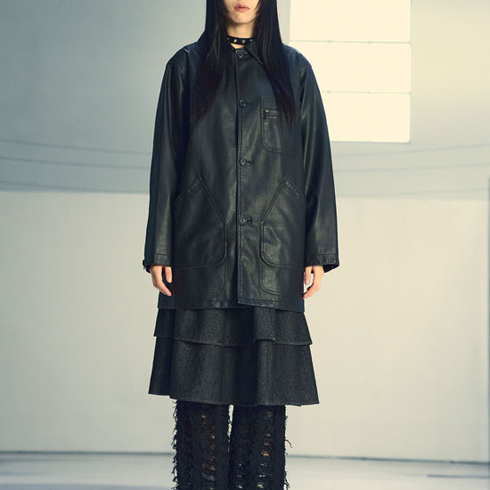 Nice Ghost Club PU Leather Work Car Coat