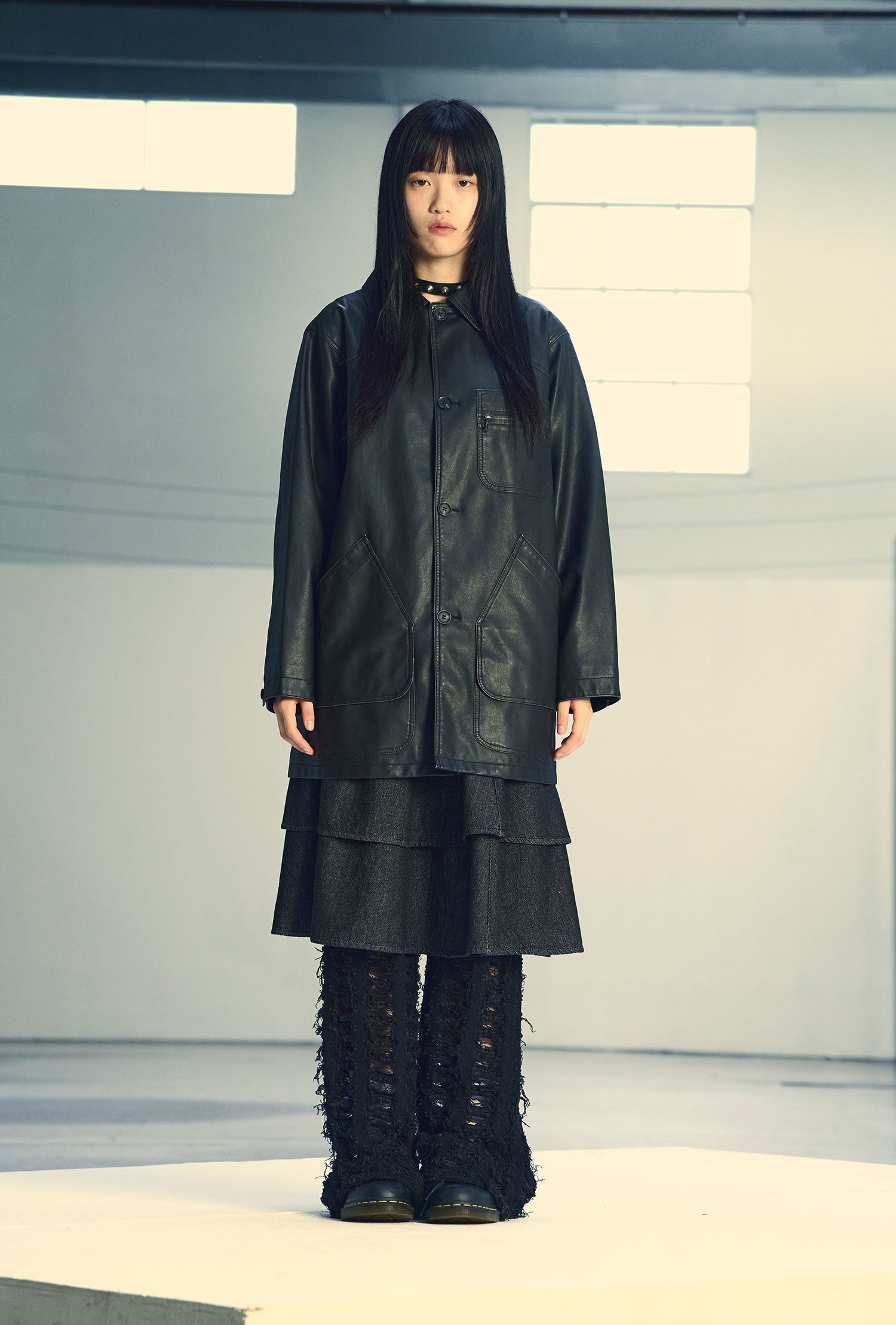 Nice Ghost Club PU Leather Work Car Coat