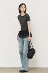 General Idea WOMAN Stripe Crew Neck Half Knit