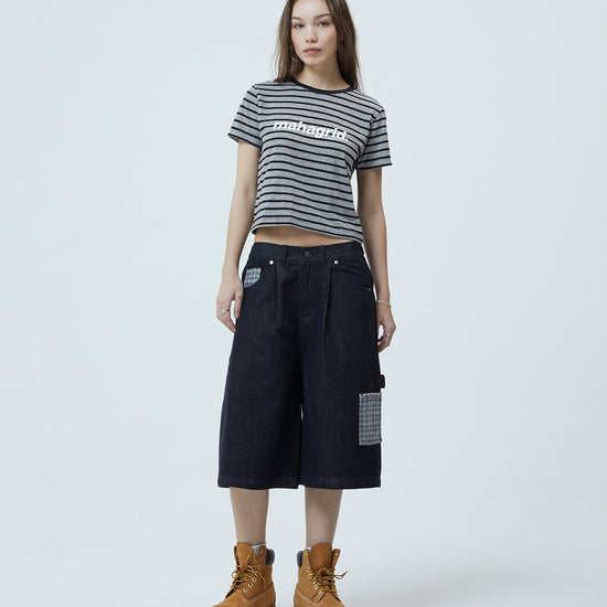 Mahagrid Bermuda Check Pocket Denim Short [Indigo]