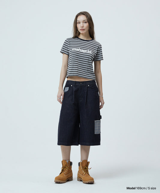 Mahagrid Bermuda Check Pocket Denim Short [Indigo]