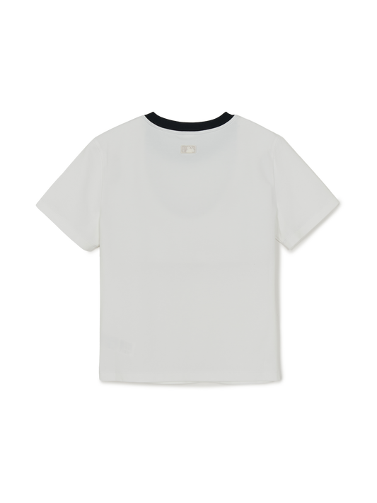 MLB Women's Summer Fruits Lifestyle Slim Semi Crop Ringer T-shirts