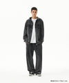 Mahagrid Washed Cut Off Applique Hood Zip Up
