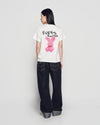 ADLV Woman Doodle Fuzzy Rabbit Short Sleeve T-Shirt