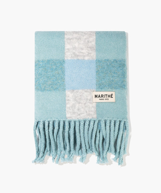 Marithé François Girbaud Fuzzy Check Knit Muffler