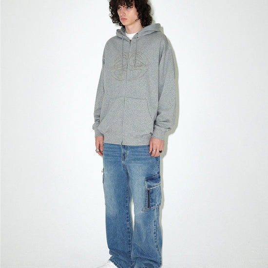 Mahagrid ECLIPSE RAW CUT ZIP UP HOODIE
