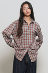 General Idea WOMAN Loose Fit Natural Check Shirt