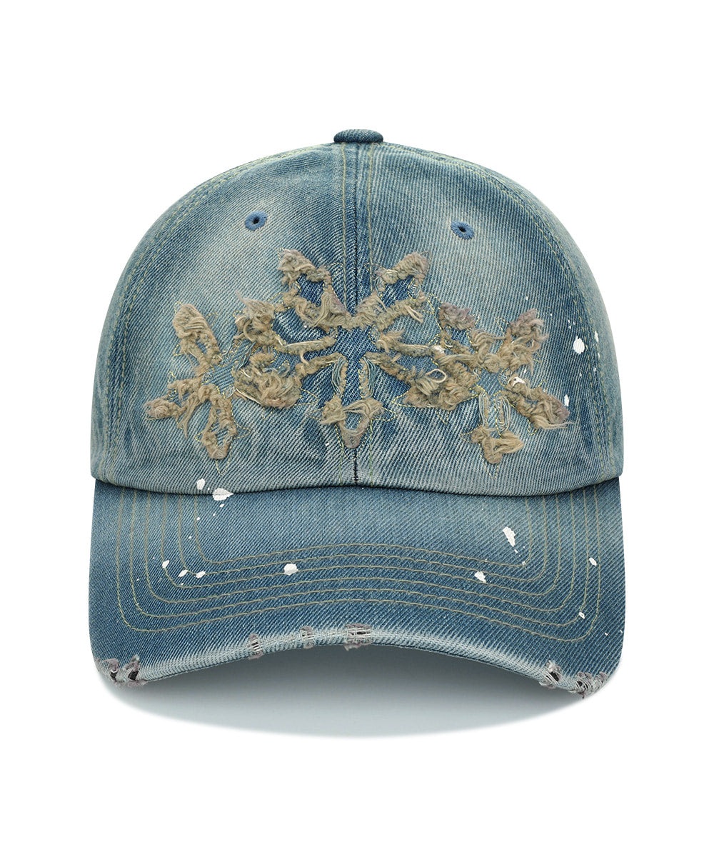 Mahagrid Washed Denim Cross Star Cap [Blue]