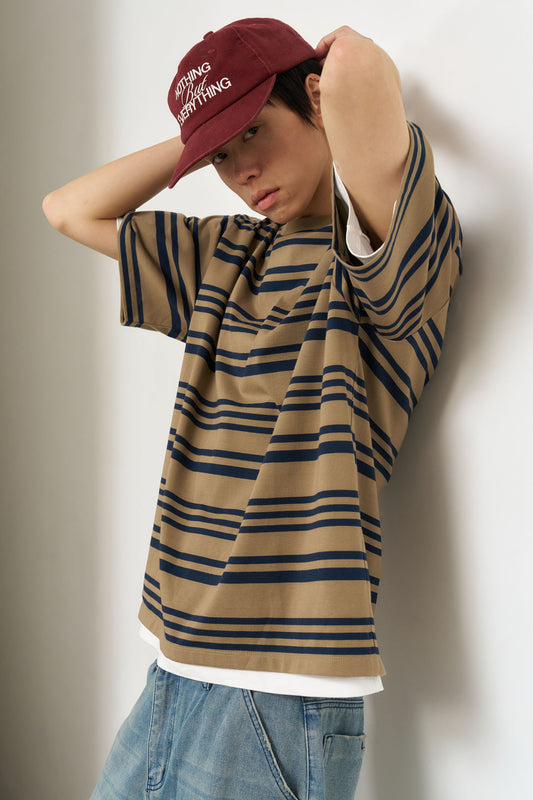 General Idea MAN Stripe Loose Fit Short Sleeve T-Shirt