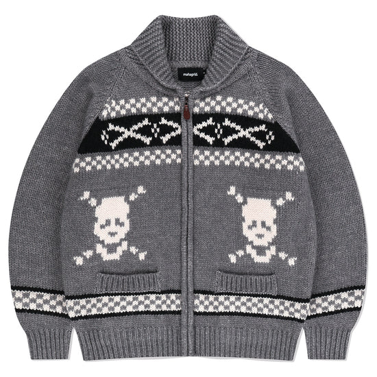 Mahagrid Skull Cowichan Knit Sweater