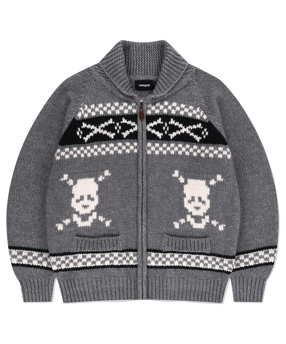 Mahagrid Skull Cowichan Knit Sweater