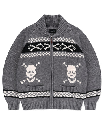 Mahagrid Skull Cowichan Knit Sweater
