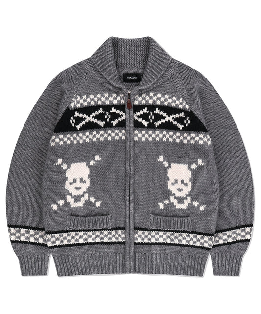 Mahagrid Skull Cowichan Knit Sweater