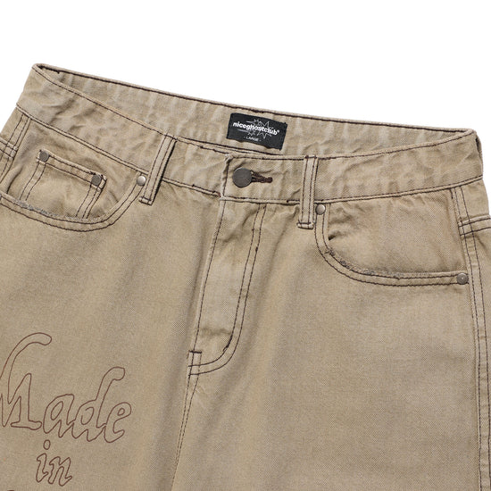 Nice Ghost Club Angels Wide Washed Jeans