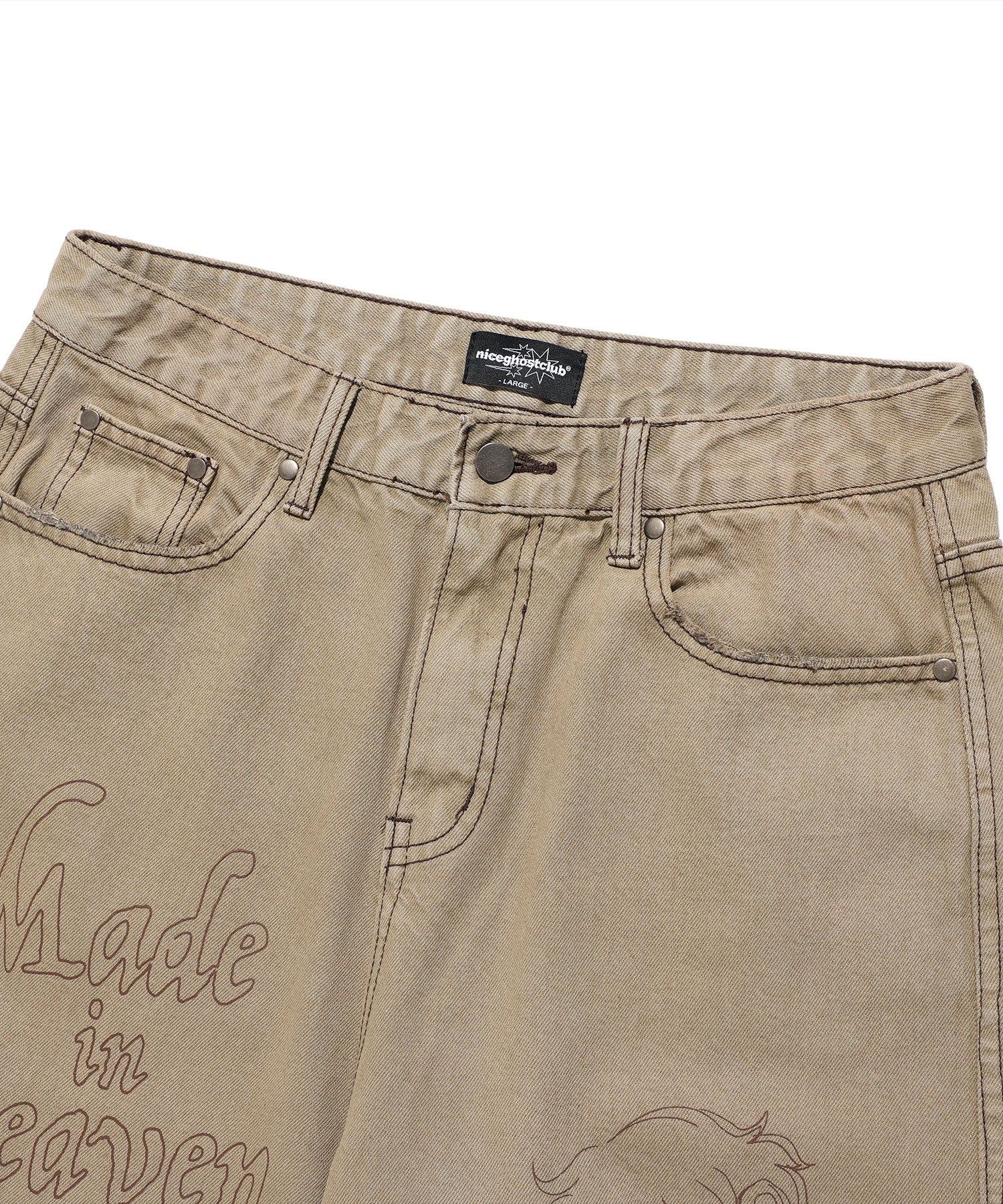 Nice Ghost Club Angels Wide Washed Jeans