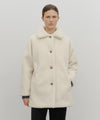 Marithé François Girbaud Women's Mid-Length Shearling Fur Coat in Ivory