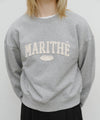 Marithé François Girbaud W Raw Edge Applique Logo Crop Sweatshirt Navy
