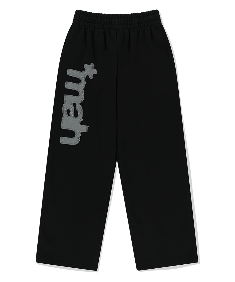 Mahagrid mah CUT OFF APPLIQUE SWEATPANT