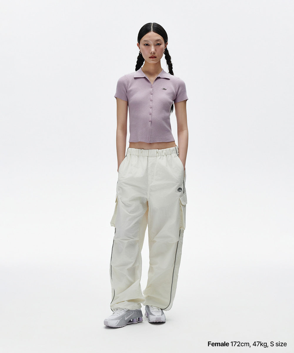 Mahagrid Button-Up Collar Knit