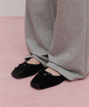 Marithé François Girbaud Women's Ballet Ribbon Velvet Flat Shoes Light Gray