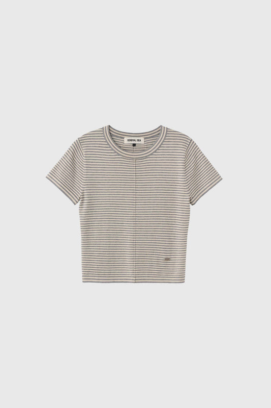 General Idea WOMAN Stripe Crew Neck Half Knit