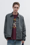 General Idea Unisex Fleece-Lined Coach Jacket [Charcoal]