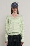 General Idea WOMAN Mix Stripe V-Neck Pullover