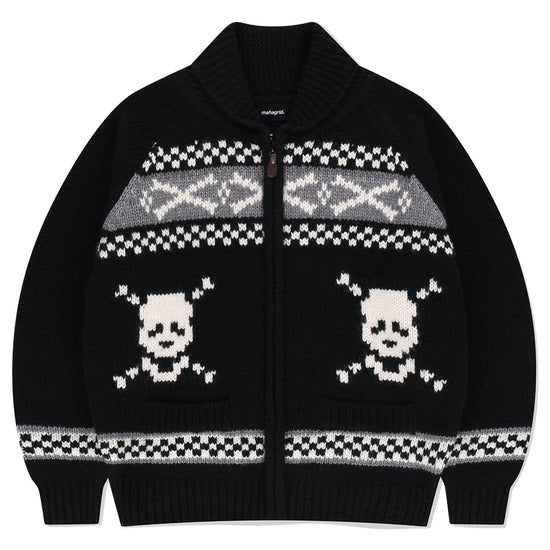 Mahagrid Skull Cowichan Knit Sweater