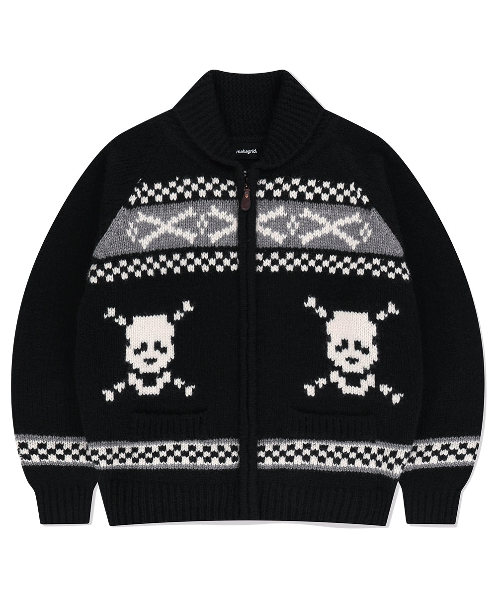 Mahagrid Skull Cowichan Knit Sweater