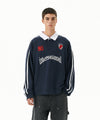 Mahagrid Track Collar Sweatshirt Navy