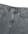 Nice Ghost Club Layered Mesh Denim Shorts